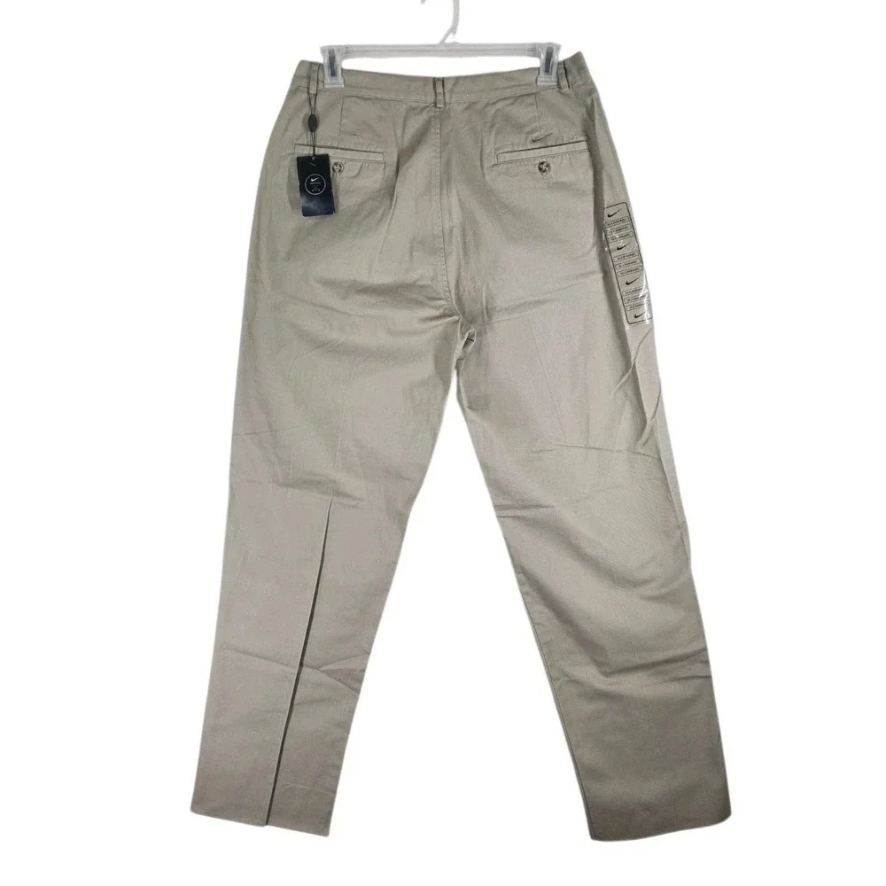 Vtg Deadstock Nike Playerpant Mens 36 Khaki Pleated Pant Unhemmed 152617-235 NWT
